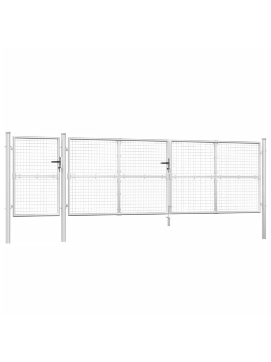 Zahradní branka s pletivem stříbrná 500x175 cm pozinkovaná ocel