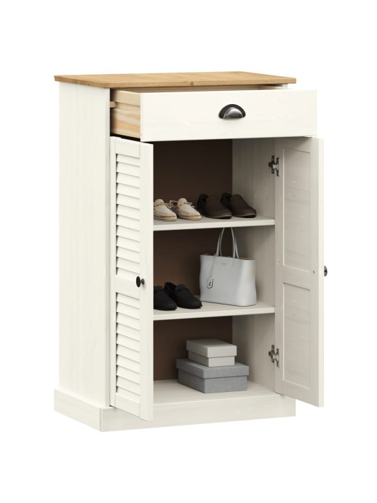 Botník VIGO bílý 60 x 35 x 96 cm masivní borové dřevo