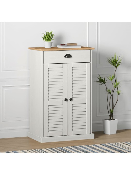 Botník VIGO bílý 60 x 35 x 96 cm masivní borové dřevo