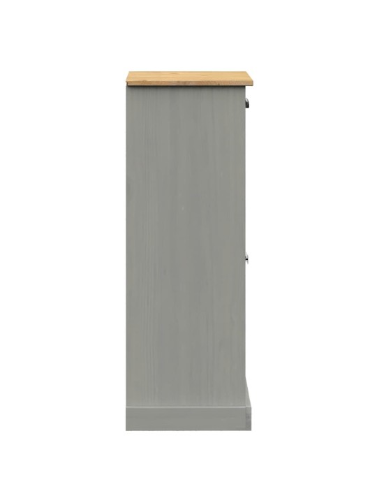 Botník VIGO šedý 60 x 35 x 96 cm masivní borové dřevo