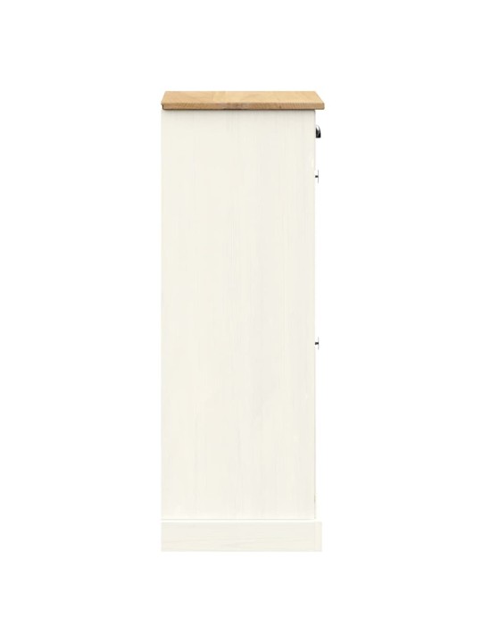Botník VIGO 60 x 35 x 96 cm bílý masivní borové dřevo