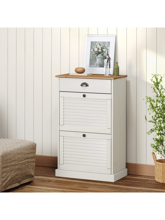 Botník VIGO 60 x 35 x 96 cm bílý masivní borové dřevo