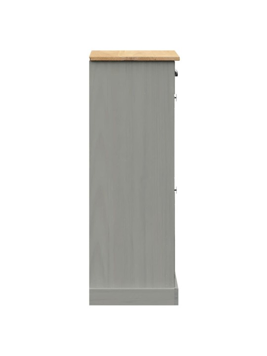 Botník VIGO 60 x 35 x 96 cm šedý masivní borové dřevo