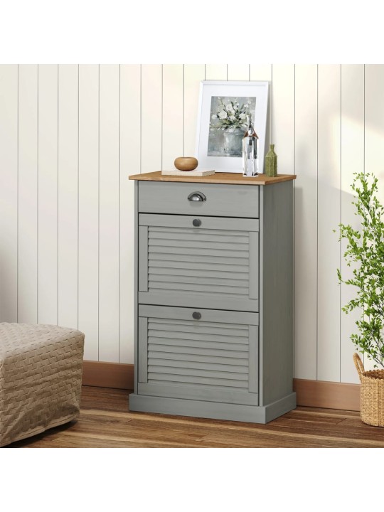Botník VIGO 60 x 35 x 96 cm šedý masivní borové dřevo