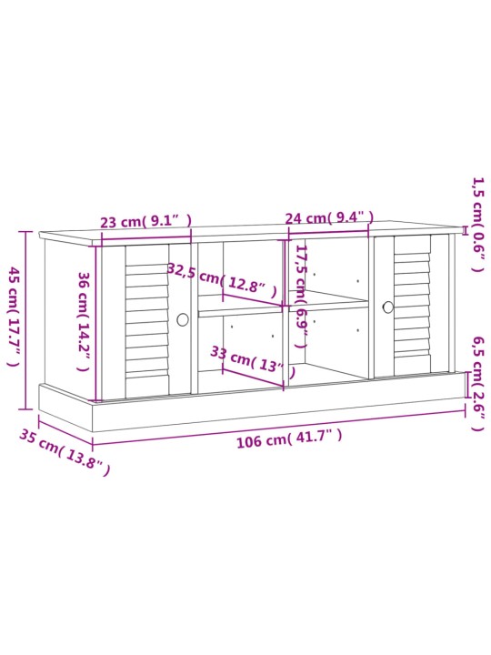 Lavice s botníkem vigo 106 x 35 x 45 cm masivní borové dřevo