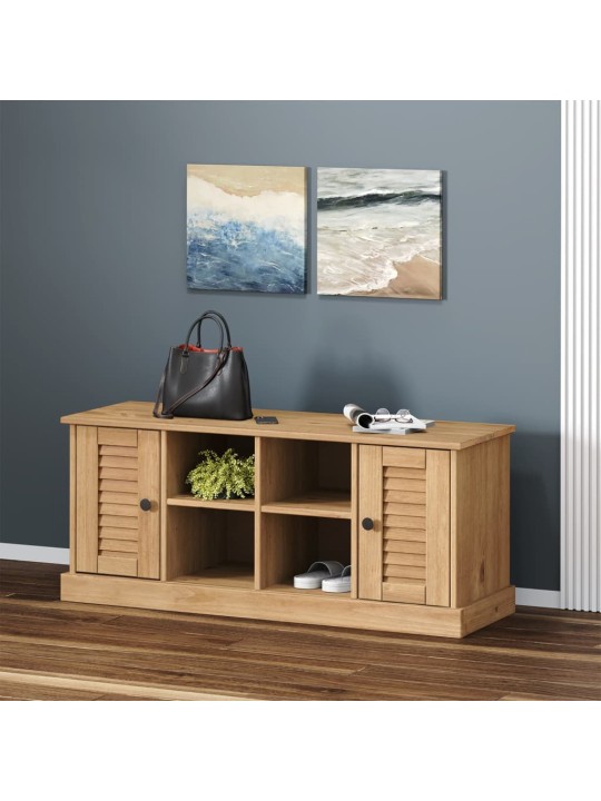 Lavice s botníkem vigo 106 x 35 x 45 cm masivní borové dřevo