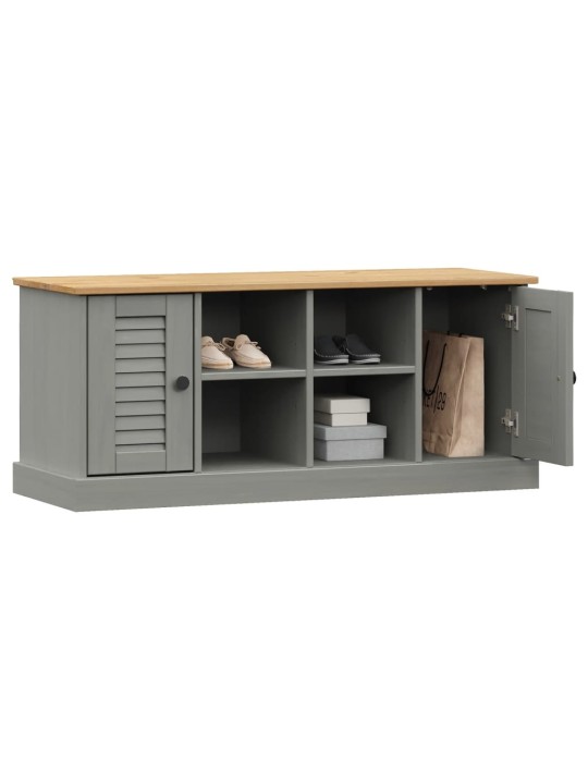 Lavice s botníkem VIGO šedá 106x35x45 cm masivní borové dřevo
