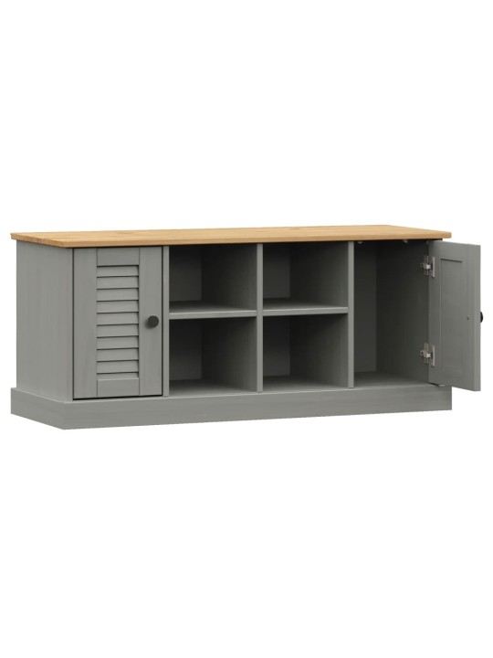 Lavice s botníkem VIGO šedá 106x35x45 cm masivní borové dřevo