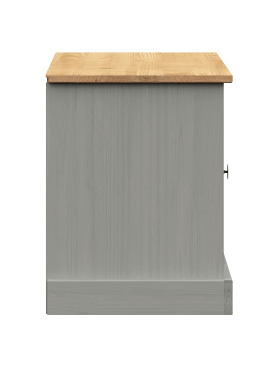 Lavice s botníkem VIGO šedá 106x35x45 cm masivní borové dřevo