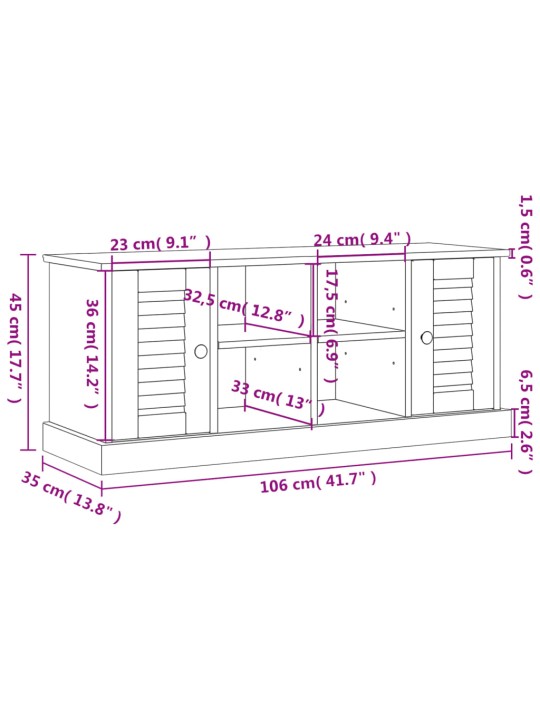 Lavice s botníkem VIGO šedá 106x35x45 cm masivní borové dřevo