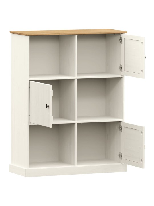Knihovna vigo bílá 90 x 35 x 114,5 cm masivní borové dřevo