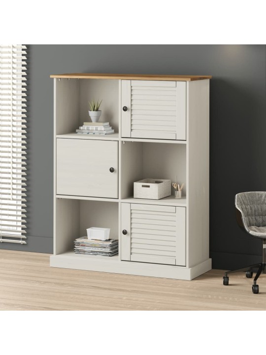 Knihovna vigo bílá 90 x 35 x 114,5 cm masivní borové dřevo