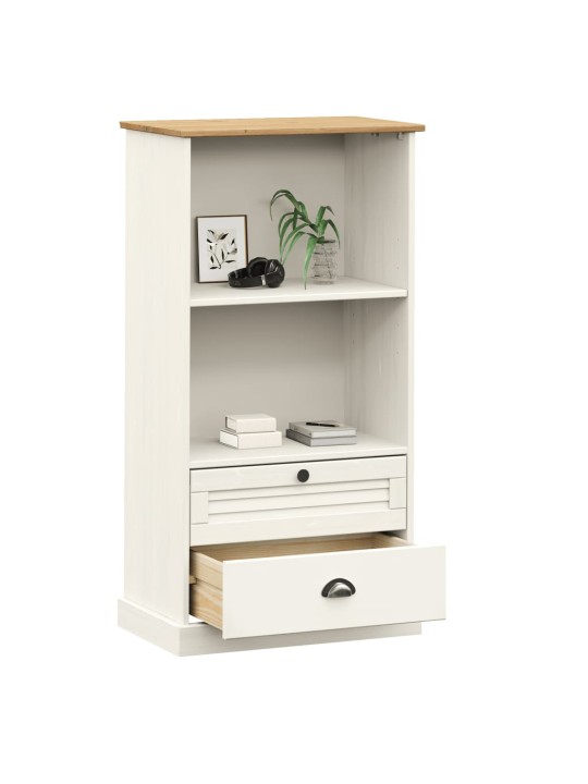 Knihovna VIGO bílá 60 x 35 x 114,5 cm masivní borové dřevo