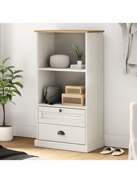 Knihovna VIGO bílá 60 x 35 x 114,5 cm masivní borové dřevo
