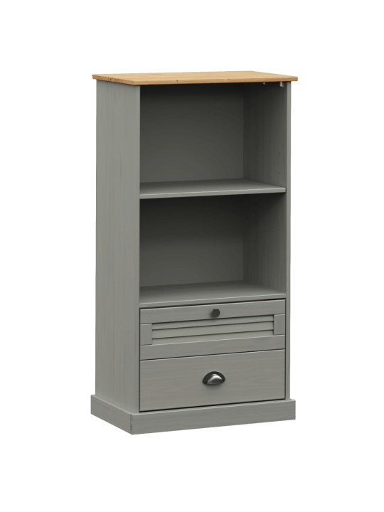 Knihovna VIGO šedá 60 x 35 x 114,5 cm masivní borové dřevo