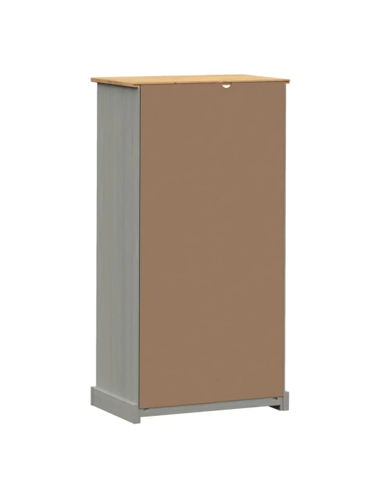 Knihovna VIGO šedá 60 x 35 x 114,5 cm masivní borové dřevo