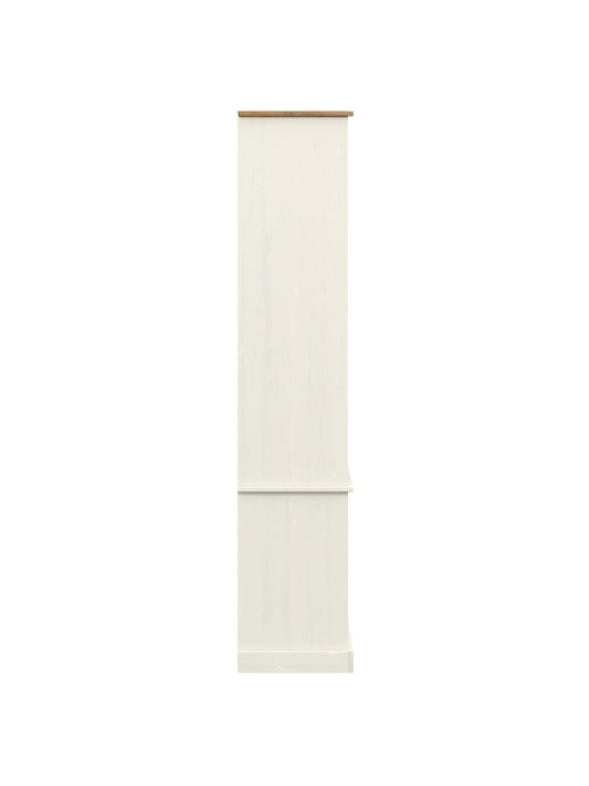 Prosklená vitrína vigo bílá 85x35x170 cm masivní borové dřevo