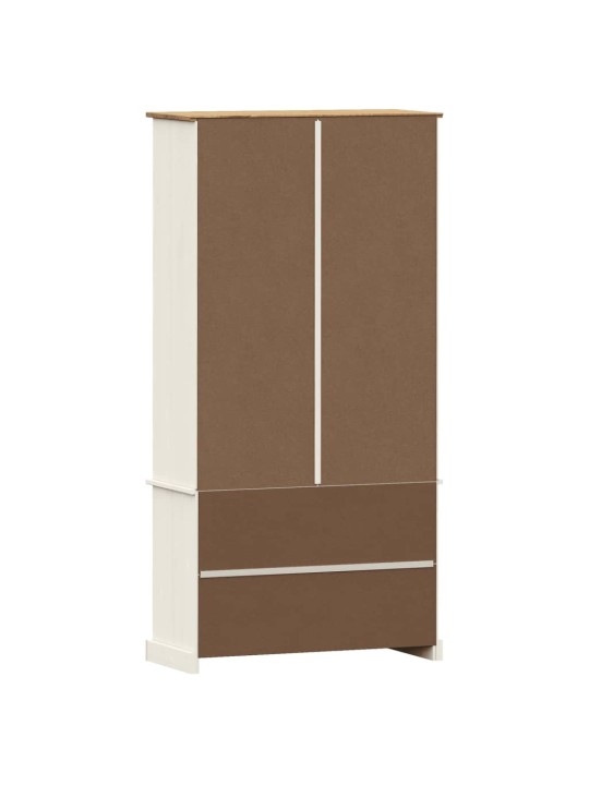 Prosklená vitrína vigo bílá 85x35x170 cm masivní borové dřevo