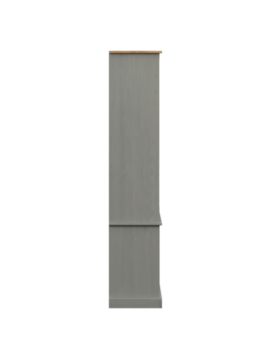 Prosklená vitrína vigo šedá 85x35x170 cm masivní borové dřevo