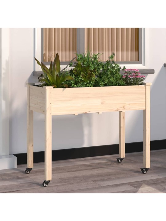 Truhlík na kolečkách s vložkou 118 x 59 x 80 cm masivní jedle