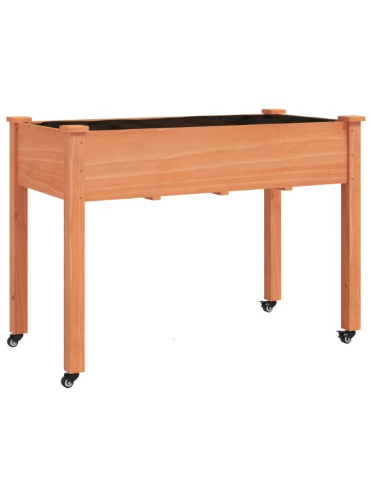 Truhlík na kolečkách s vložkou hnědý 118x59x80 cm masivní jedle