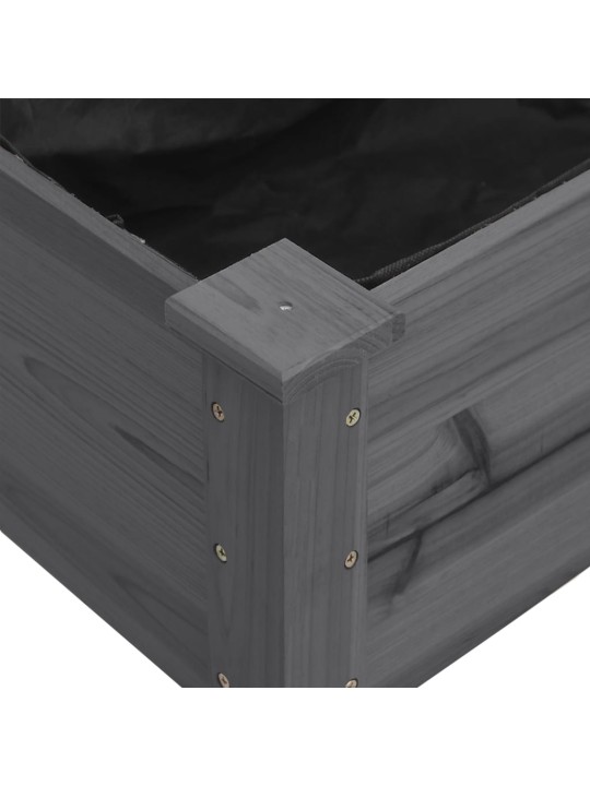 Truhlík na kolečkách s vložkou šedý 118x59x80 cm masivní jedle