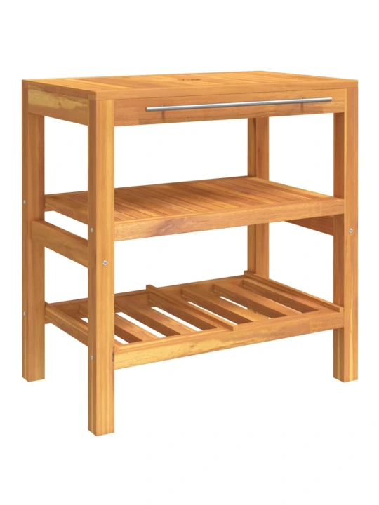 Koupelnová skříňka se 2 policemi 74 x 45 x 75 cm masivní dřevo