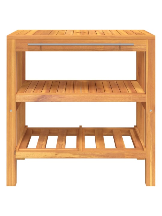Koupelnová skříňka se 2 policemi 74 x 45 x 75 cm masivní dřevo