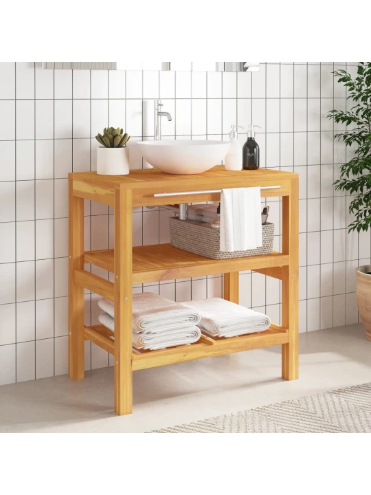 Koupelnová skříňka se 2 policemi 74 x 45 x 75 cm masivní dřevo