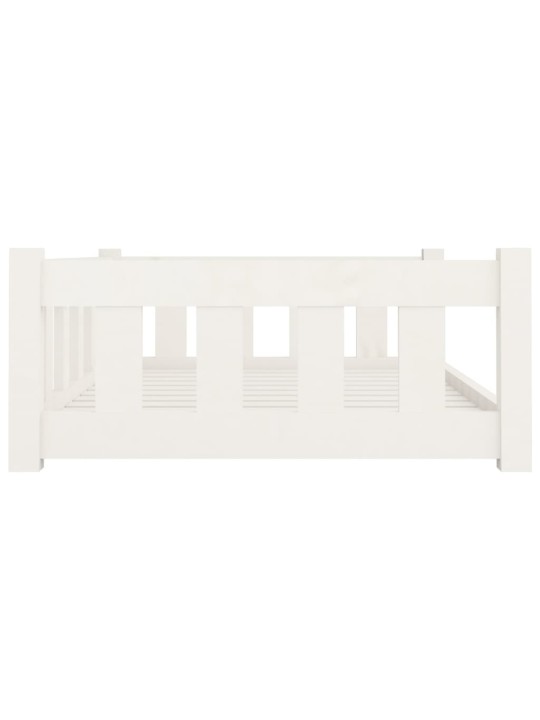 Pelíšek pro psy bílý 95,5 x 65,5 x 28 cm masivní borovice