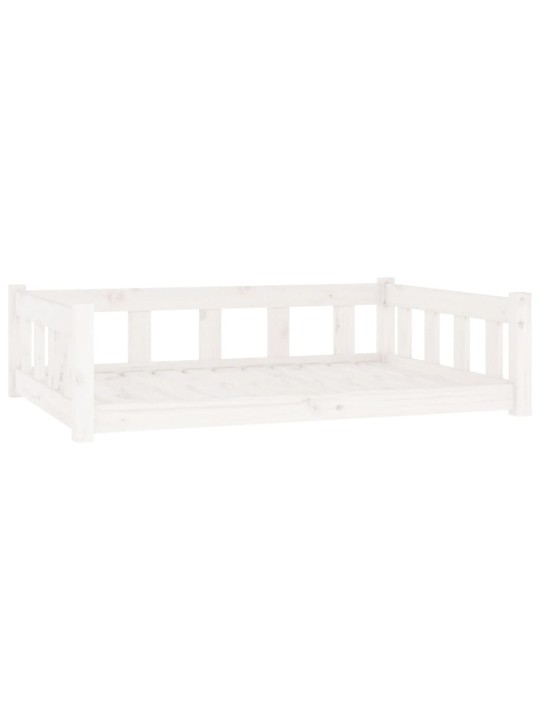 Pelíšek pro psy bílý 105,5 x 75,5 x 28 cm masivní borovice