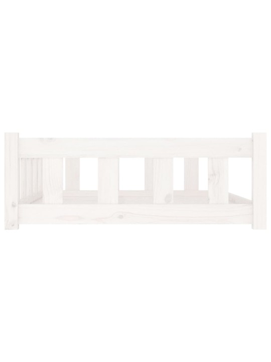 Pelíšek pro psy bílý 105,5 x 75,5 x 28 cm masivní borovice