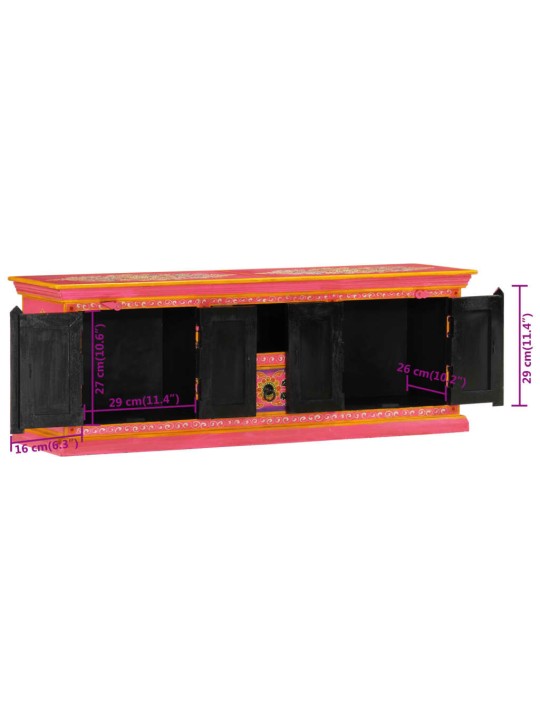 TV skříňka růžová 110 x 30 x 40 cm masivní mangovníkové dřevo