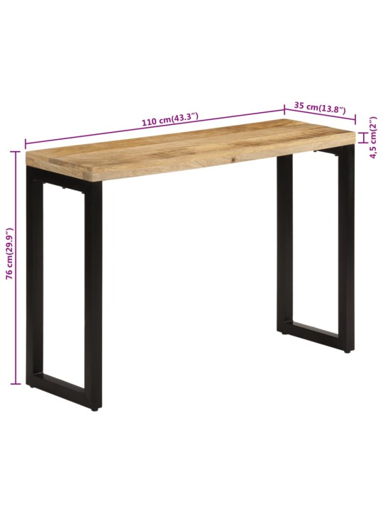 Konzolový stolek 110x35x76 cm masivní hrubé mangovníkové dřevo