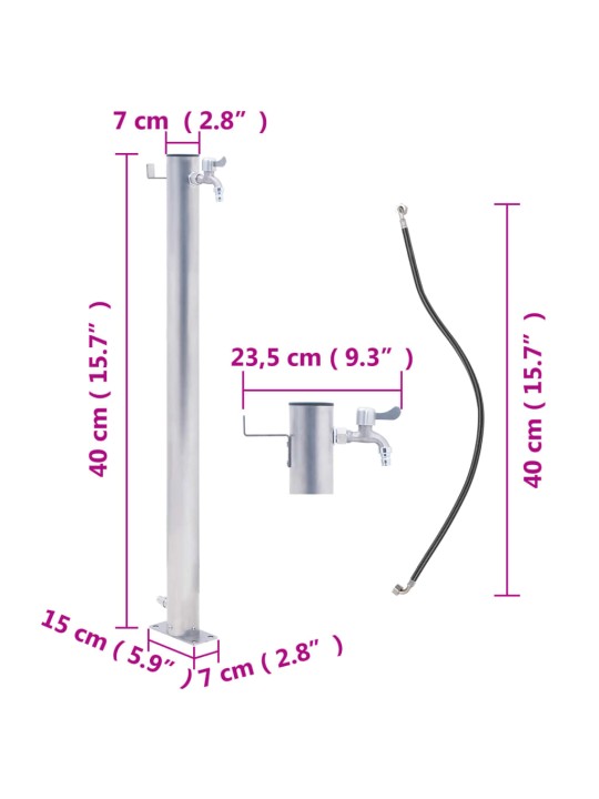 Zahradní sloupek na vodu 40 cm nerezová ocel kulatý