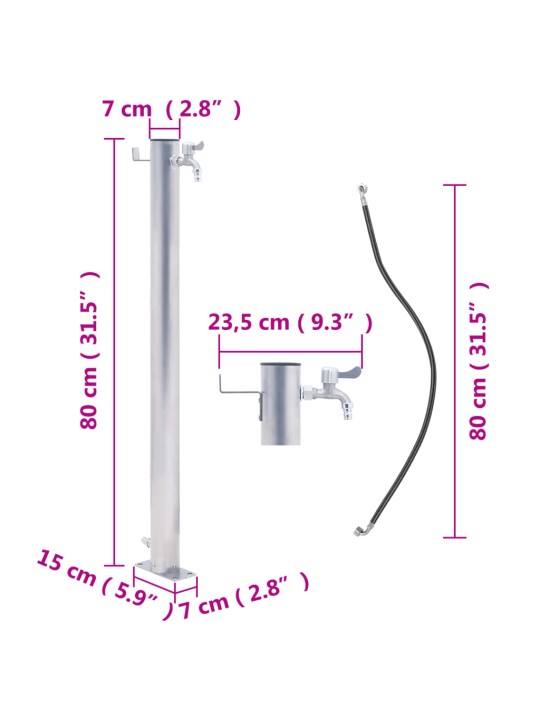 Zahradní sloupek na vodu 80 cm nerezová ocel kulatý