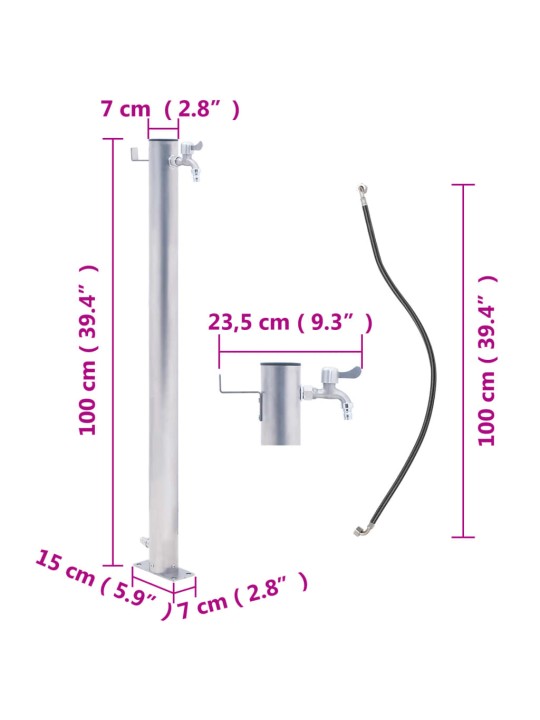 Zahradní sloupek na vodu 100 cm nerezová ocel kulatý