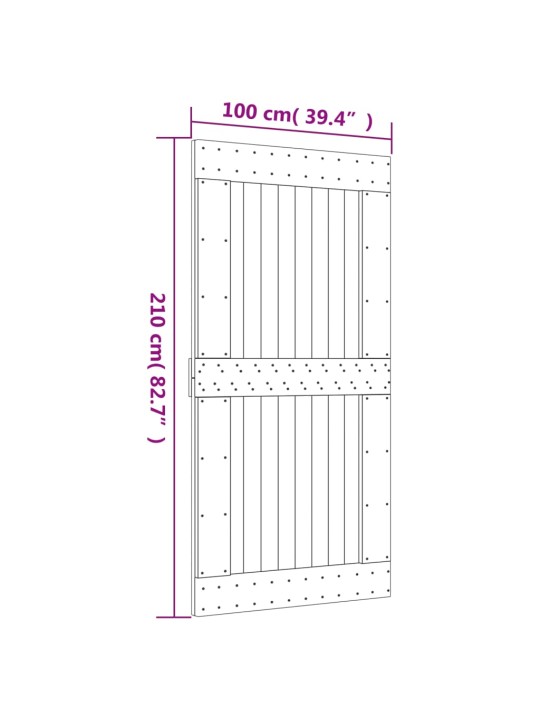 Dveře NORVIK 100 x 210 cm masivní borové dřevo