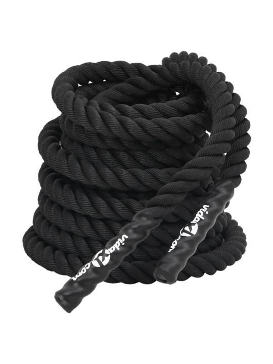 Posilovací lano černé 12 m 9 kg polyester