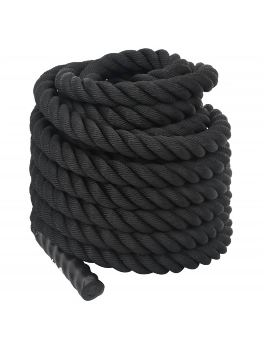 Posilovací lano černé 12 m 9 kg polyester