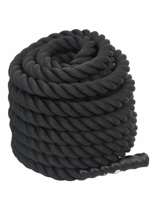 Posilovací lano černé 15 m 11 kg polyester