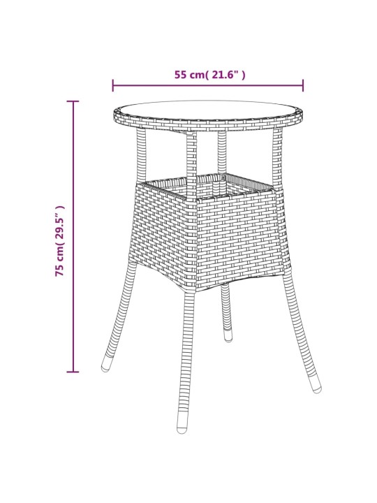 3dílný zahradní bistro set s poduškami černý polyratan