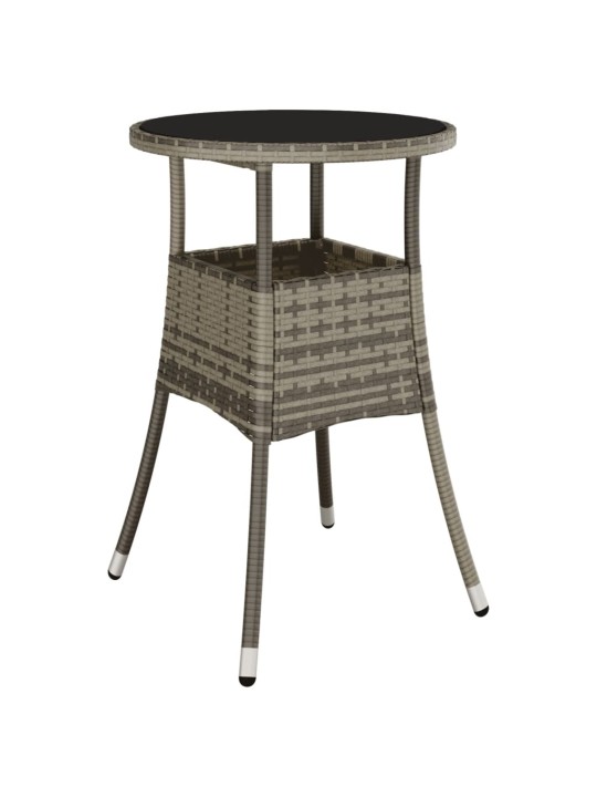 5dílný zahradní bistro set s poduškami černý polyratan