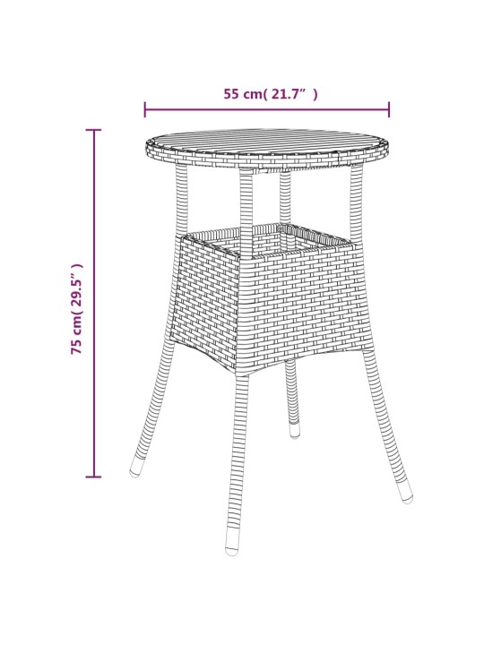 5dílný zahradní bistro set s poduškami šedý polyratan