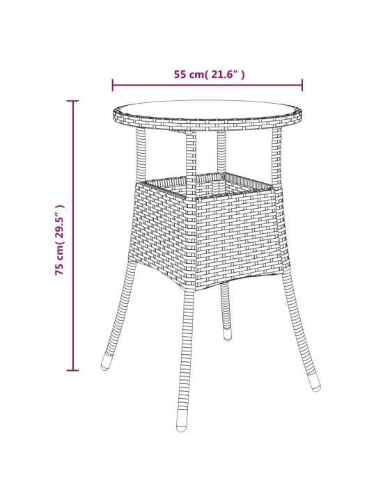 3dílný zahradní bistro set s poduškami černý polyratan