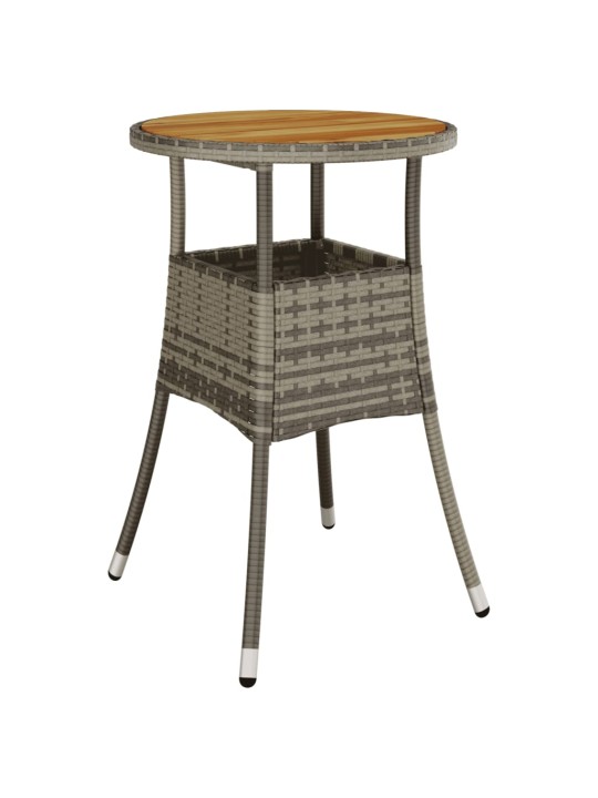 3dílný zahradní bistro set s poduškami šedý polyratan