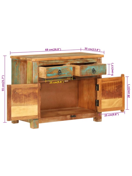 Příborník 68 x 35 x 55 cm masivní recyklované dřevo