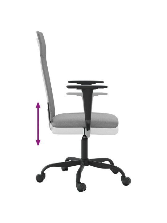 Kancelářská židle výškově nastavitelná světle šedá textil