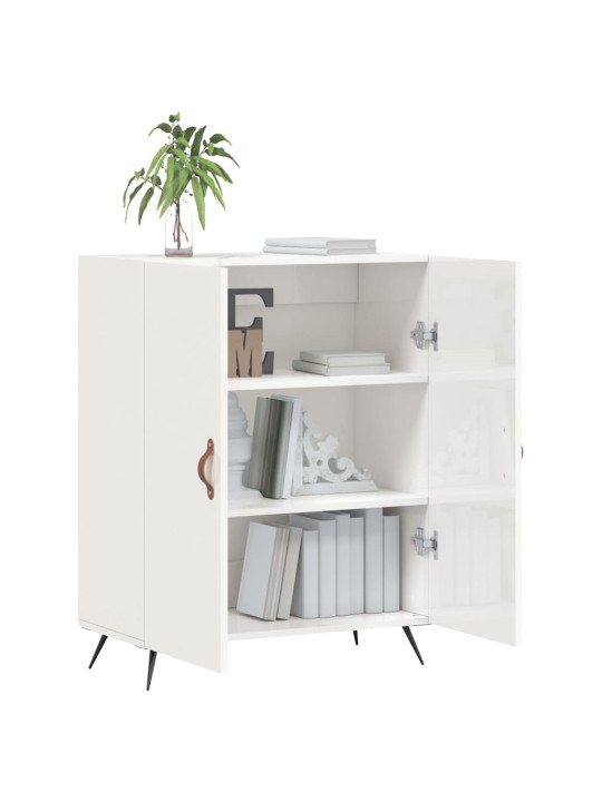 Příborník bílý s vysokým leskem 69,5x34x90 cm kompozitní dřevo
