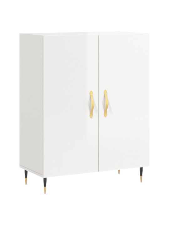 Příborník bílý s vysokým leskem 69,5x34x90 cm kompozitní dřevo